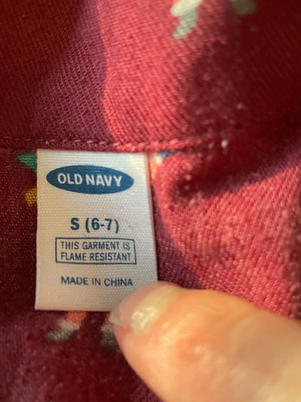 Old Navy Burgundy Holiday Top with Santa Print